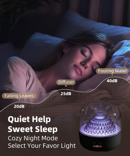 Essential Oil Diffuser for Home, Aroma Diffusers Aromatherapy Scent, Ultrasonic Cool Mist Humidifier with 7 Color Light, Modern Style Fragrance for Yoga, Spa, Bath, Office, Black