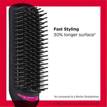 REVLON Salon One-Step Straight and Shine Heated Brush for Visibly Shinier, Smoother Hair | Hair Straightener That Revives Second Day Hair with an Ion Generator That Helps Reduce Frizz