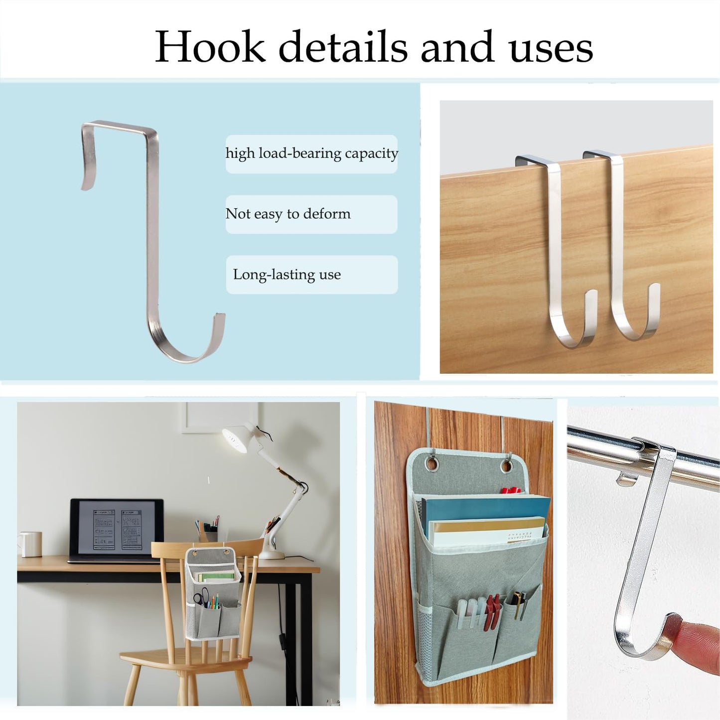 Someteth Hanging Basket for Organizing, Wall Organizer with Pockets and Over The Door Organizer，Can for Home, Closet, Office and Camper (4 Grey)