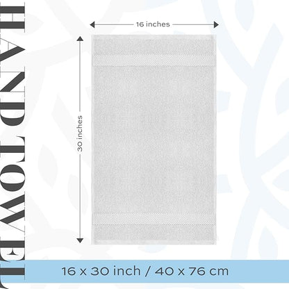 White Classic Luxury Silver Hand Towels