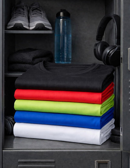 5 Pack Men’s Active Quick Dry Crew Neck T Shirts | Athletic Running Gym Workout Short Sleeve Tee Tops Bulk (Edition 7, 5X-Large)