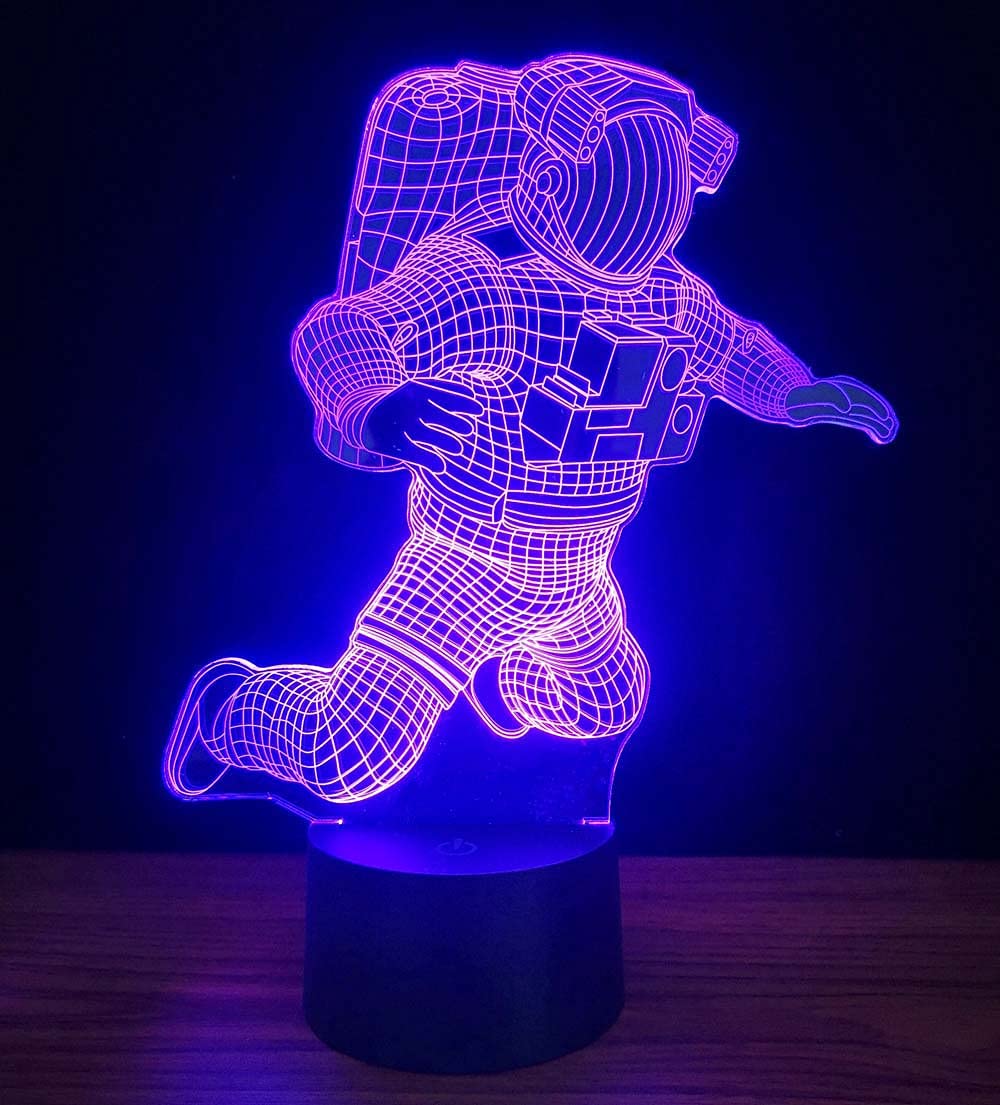 Comiwe Astronaut 3D Illusion Night Light Toys,16 Colours Change Smart Touch & Remote Control,Home Decor LED Bedside Table Desk Lamp,Christmas Birthday Gift for Girls Boys Kids Adults Friends & Family