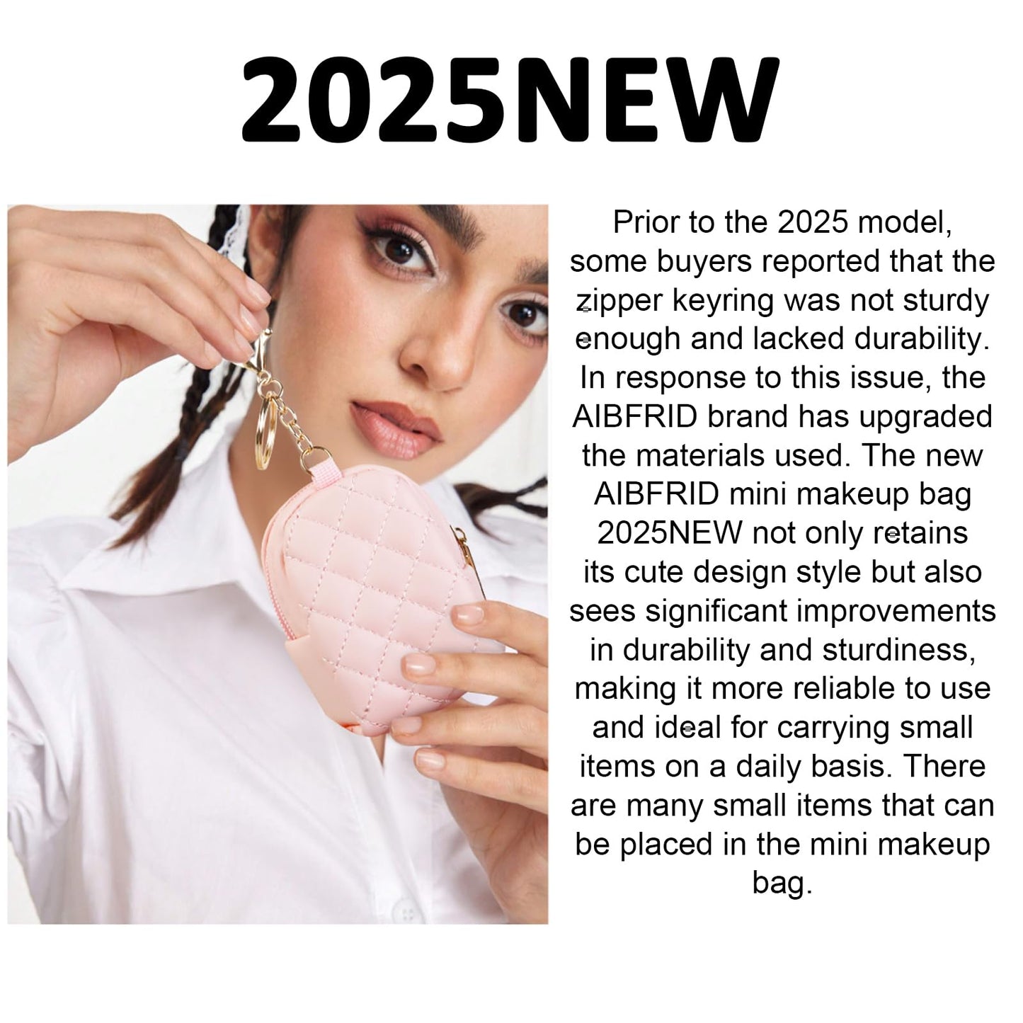 AIBFRID 4Pcs Mini Backpack Keychain,Cute Cosmetic Bag for Women Mother's Day,PU Leather Makeup Bag Key Pocket Lipstick Bag Card Holder Data Cable Organizer Zipper Pouch (black beige pink gray)