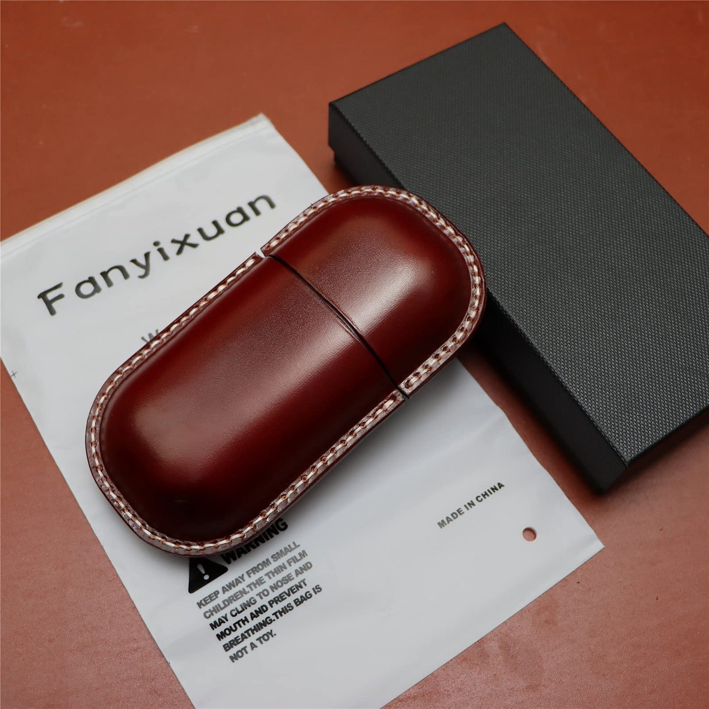 Fanyixuan Leather Glasses Case Cowhide Vintage Men And Women Nearsighted Glasses Sunglasses Travel Anti-Crush Storage Box (Crimson)
