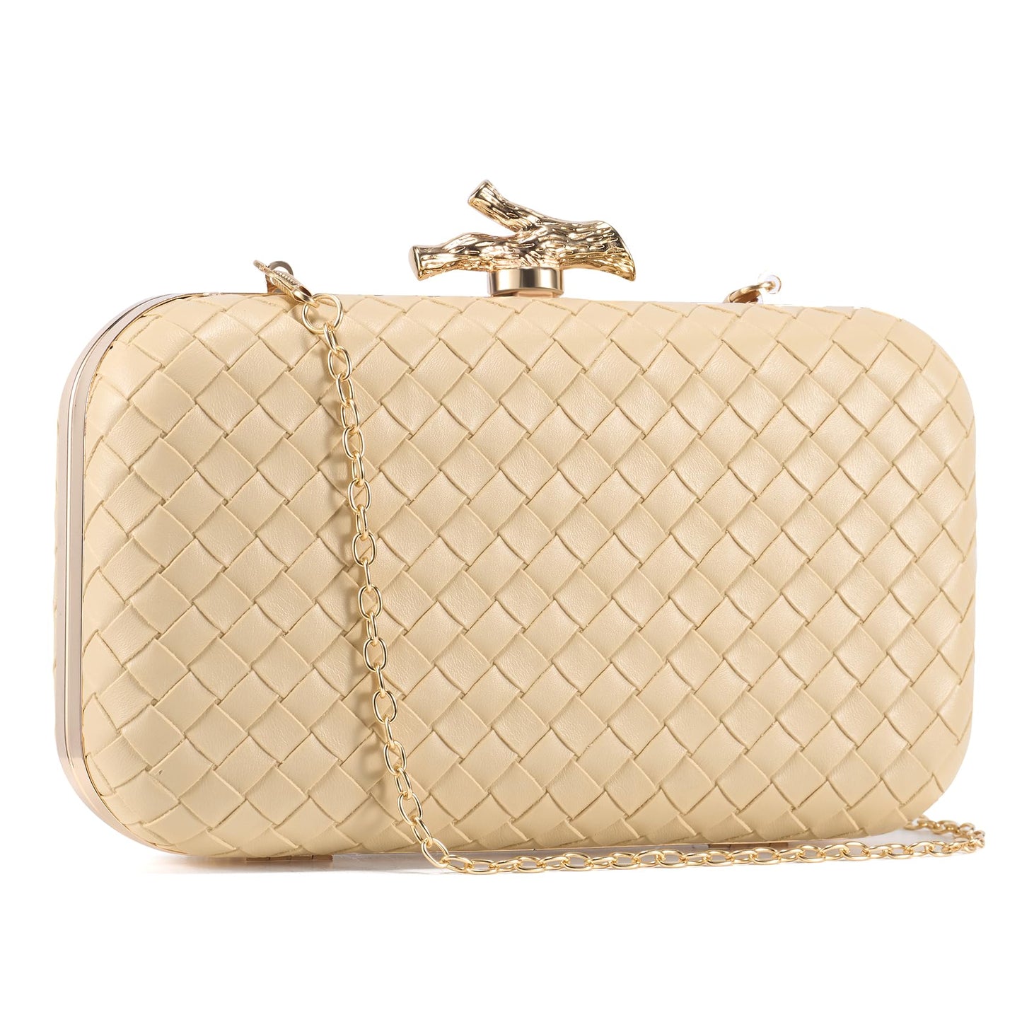 CHUNLI Clutch Purses for Women Evening/Wedding Chic Woven Bag Formal PU Leather Purse Designer Handbags for Women