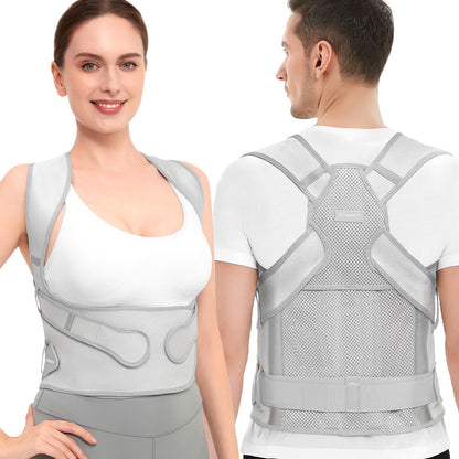 Vicorrect Posture Corrector for Women and Men: Back Support Brace Relieve Upper Back Shoulders Pain (Pink, Medium)