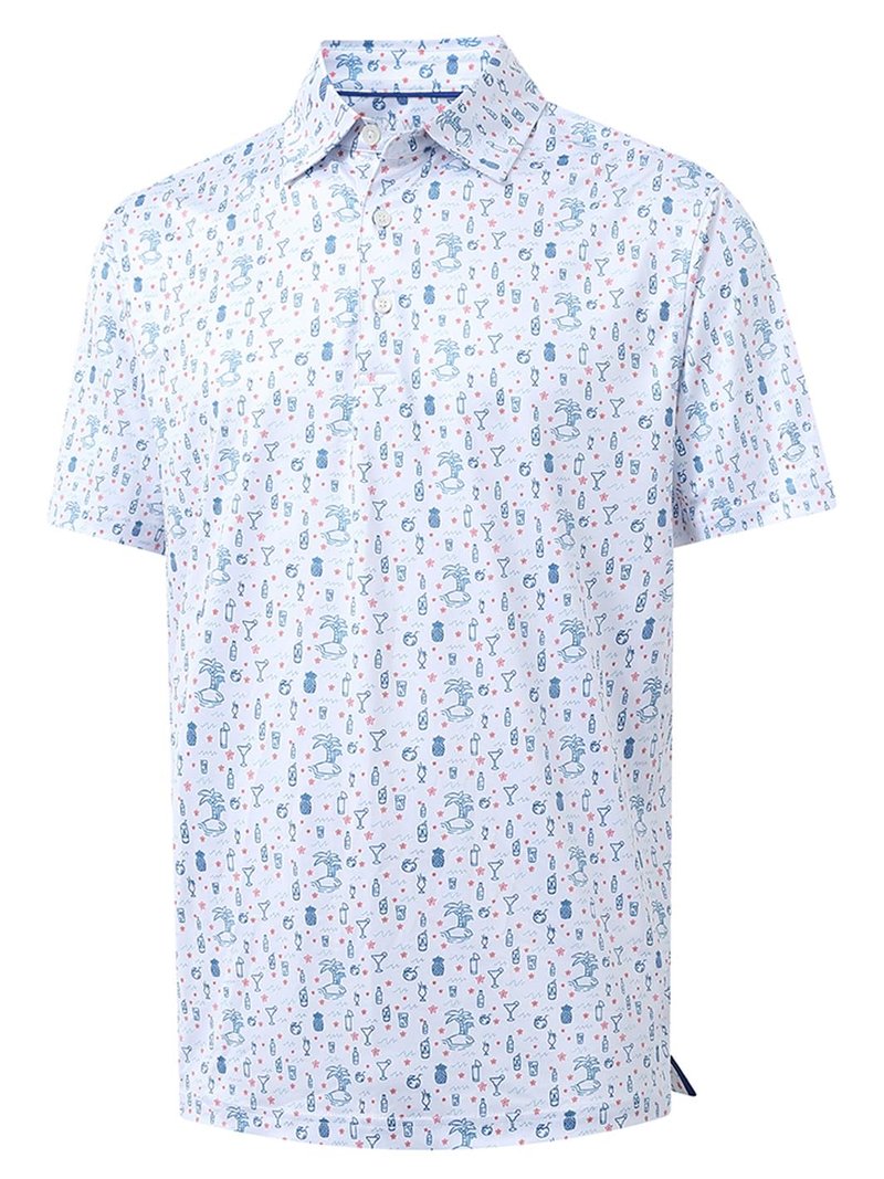 DTWOOO Men's Golf Shirts Short Sleeve Print Performance Moisture Wicking Dry Fit Golf Polo Shirts for Men