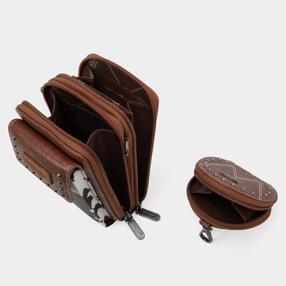 Wrangler 3Pcs Doctor Bag Set for Women Top Handle Purse Hobo Shoulder Satchel Handbags Crossbody Bag with Crazy Horse Grain Leather for Women WG48S-S51101COW