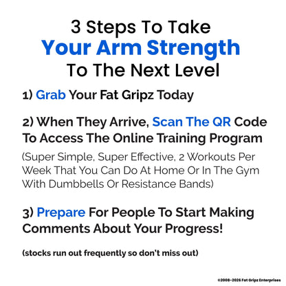 Fat Gripz - Thick Grips - Increased Muscle Fiber Activation - Bigger Arms (4x Men's Health Award Winner)