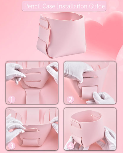 Pink Desk Accessories, Pencil case, Stapler, Pen and a Lot of Office Pink Office Supplies Beautifully Presented in a Gift Box