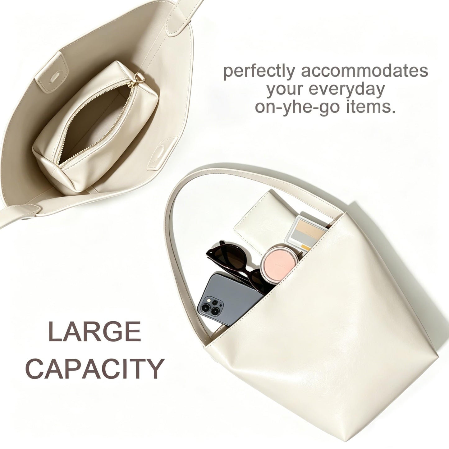 Bucket Bags for Women,Glossy Leather Bucket Purse,Small Tote handbag for Work Travel Daily