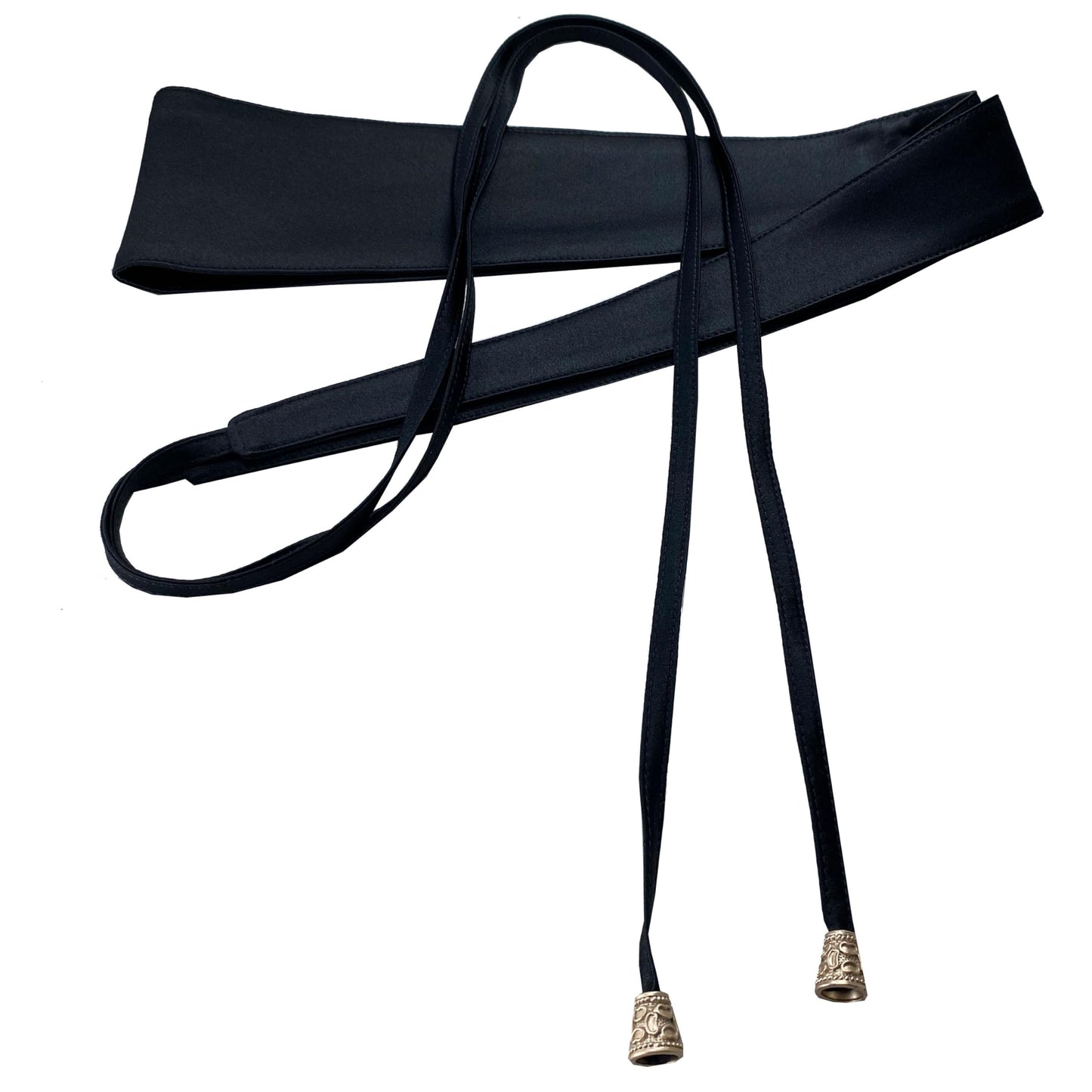 laelinggt woman belt Strap wide waist Satin obi for dress Bowknot Self Tie Wrap Around Obi Waist Band Cinch Waist Belt (black)