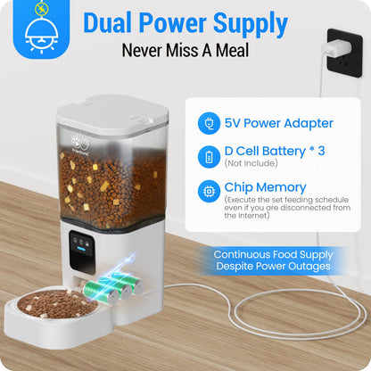 Frienhund Automatic Cat Feeder with 2K Camera: 5G WiFi Automatic Dog Feeder with Night Vision, Auto Cat Food Dispenser with 7L Large Pet Food Storage for Multiple Pet,Detachable for Easy Clean -29 Cup