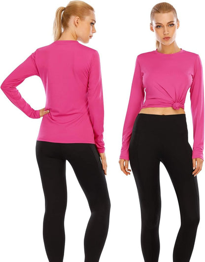 Women's Sun Protection Long Sleeve Swim Shirt - UPF 50+ UV Rash Guard for Hiking & Running