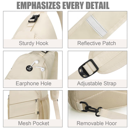 Crossbody Bags for Women Men Trendy Sling Bag Bakpack Casual Chest Bag with Convertible Shoulder Strap