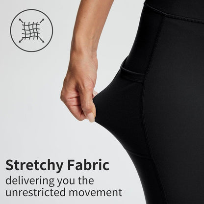 baleaf Biker Shorts Women Yoga Gym Workout Spandex Running Volleyball Tummy Control Compression with Pockets Soft 8" Black XL