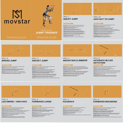 MOVSTAR Basketball Jump Trainer - Vertical Resistance Bands with Ankle/Waist Straps to Improve Leap Height - Portable Athletic Training Equipment