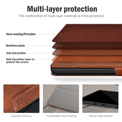 Antbox Case for iPad (A16) 11th Generation 11'' 2025/iPad 10th Generation 10.9'' 2022 with Built-in Pencil Holder Auto Sleep/Wake Function PU Leather Smart Cover (Brown)