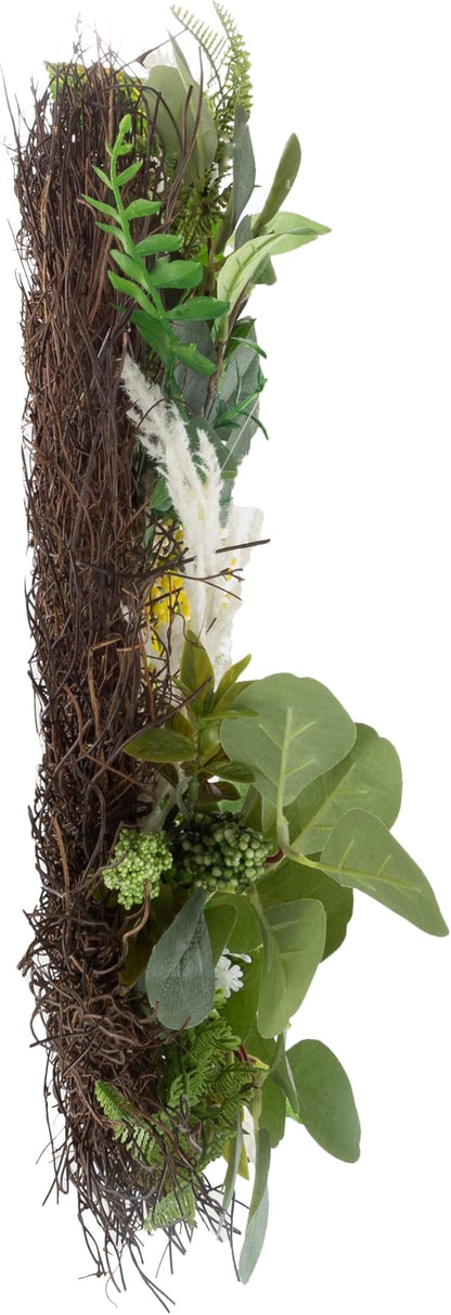 Sweet Anne Eucalyptus Wreath - 22-Inch Artificial Spring, Summer, or Fall Wreath for Home Decor - Wreaths for Indoors or Covered Patio by Pure Garden