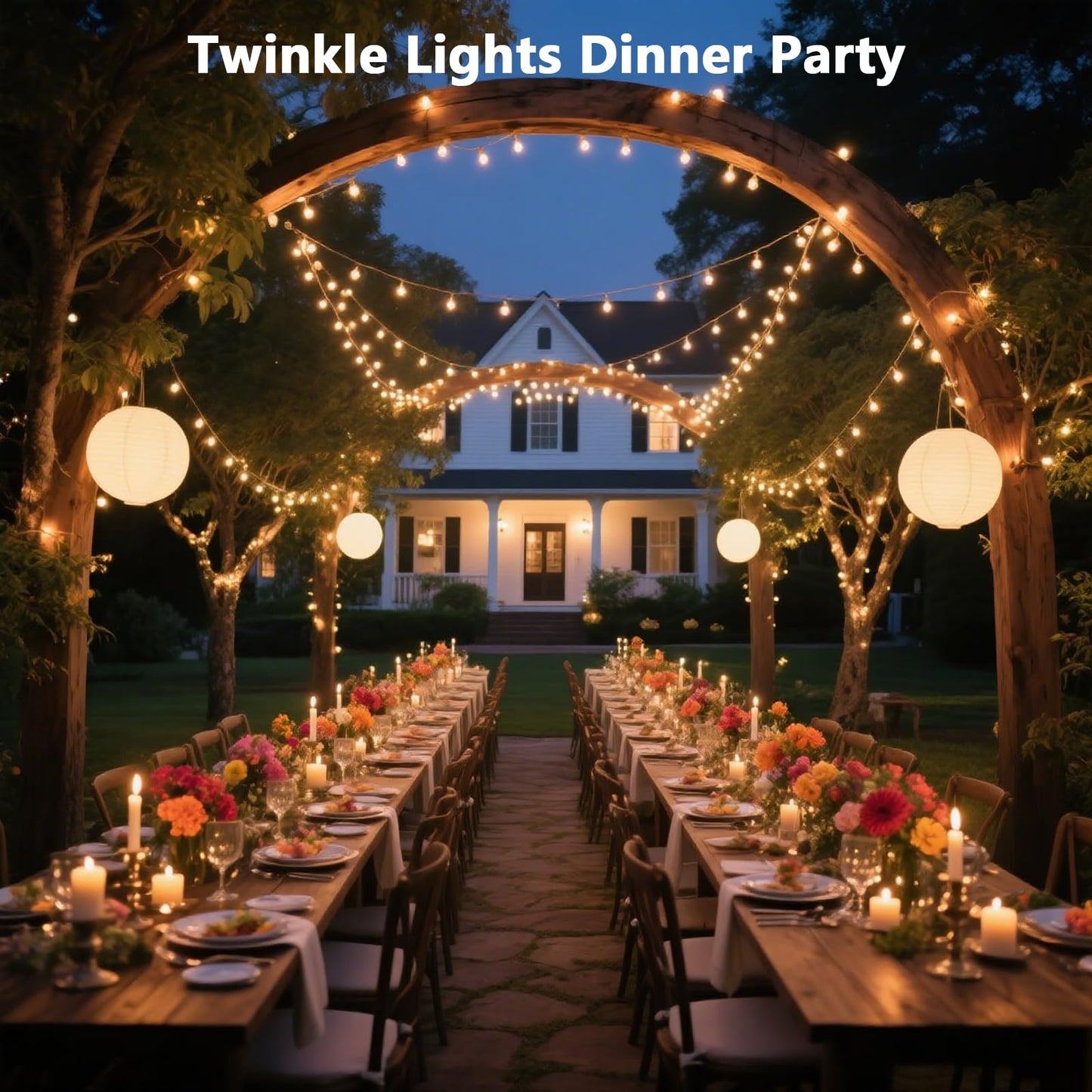 LED Cluster Lights, 400 LED Warm White Christmas Lights, 19.56FT Twinkle Christmas Tree Lights Outdoor, 8 Modes Plug in Fairy Lights for Xmas, Tree, Garland, UL Certification, Black Wire