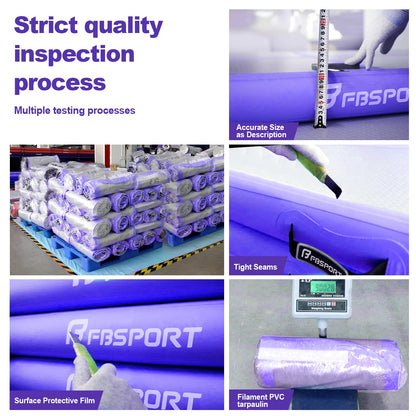 FBSPORT 10ft Inflatable Air Gymnastics Mat Training Mats 4 inches Thickness Gymnastics Tracks for Home Use/Training/Cheerleading/Yoga/Water with Pump