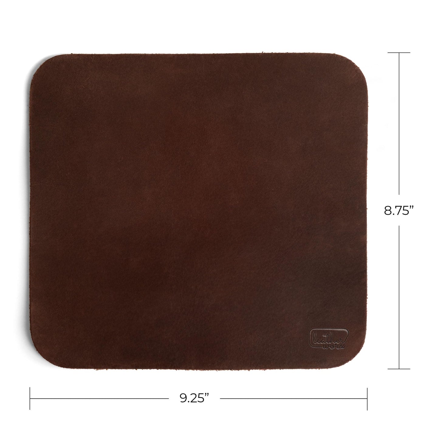 Leather Worx, Ergonomic Mouse Pad, Executive Work Desk & Office Essentials, Tracking Accuracy, Mouse Control, Thick Full Grain Leather, Handmade, Bourbon Brown