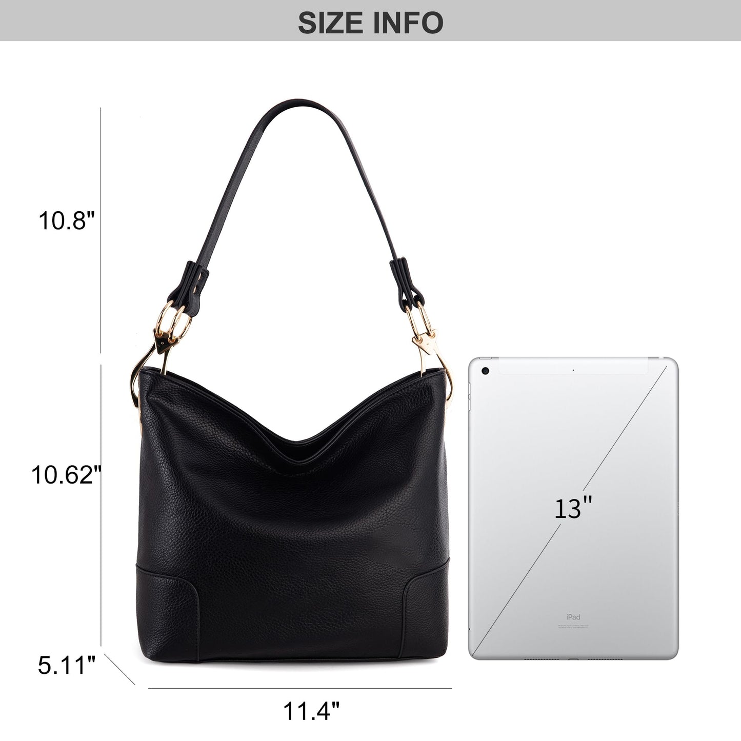 Montana West Hobo Bags for Women Purses and Handbags Ladies Bucket Shoulder Bags,MWC-HB-128B-BK