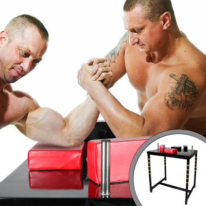 SYNTECSO Professional Arm Wrestling Battle Table, Arm Wrestling Table with Detachable Wrist Force, Elbow Pads for Gym Club Sports Fields Homes (Black)