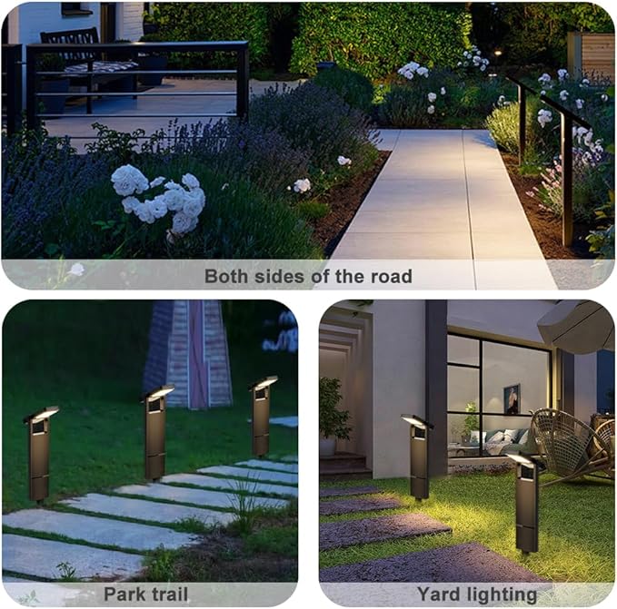 Outdoor Solar Garden Light, Solar Powered Landscape Spot Light with IP65 Waterproof, 2 Lighting Modes Pathway Decorative Light for Yard Lighting
