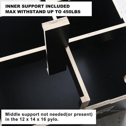 ZUKAM Non-Slip Wood Plyometric Jump Box- 3-in-1 Wooden Plyo Box for Home Gym and Outdoor Workout (24" x 20" x 16")