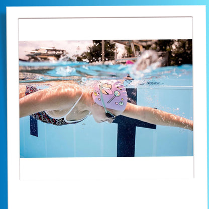 Sporti x Alex & Gretchen Walsh XOXO Silicone Swim Cap - Aqua - Adult
