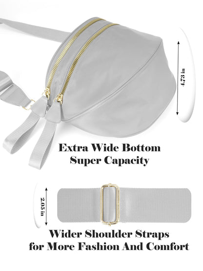 Pure Colour Crossbody Bag Bum Bag for Women,Spacious Purse Fanny Packs Belt Bag,Oversized Bum Bag (Colour Bum Bag-Beige)