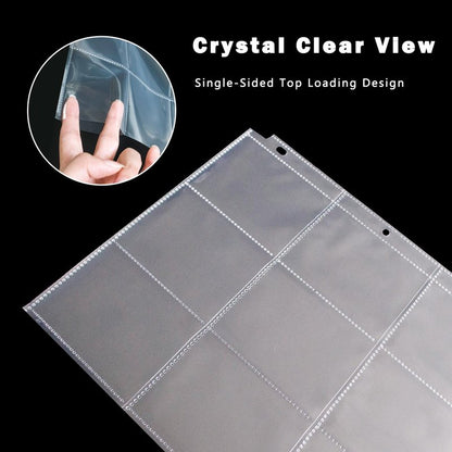 Seashell 50 Pack 900 Pockets Trading Card Binder Sleeves, 9-Pocket Double-Sided Sheets for 3 Ring Binder, Clear Page Protectors for Football, Baseball, Business Cards