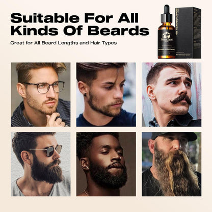 Waking Forest Beard Growth Oil - Biotin Sandalwood Oil with Vitamin E, Rosemary & Castor for Thicker, Softer, Stronger Beards (2oz)