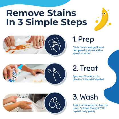 Miss Mouth's Messy Eater Stain Treater Spray - 4oz Stain Remover - Newborn & Baby Essentials - No Dry Cleaning Food, Grease, Coffee Off Laundry, Underwear, Fabric