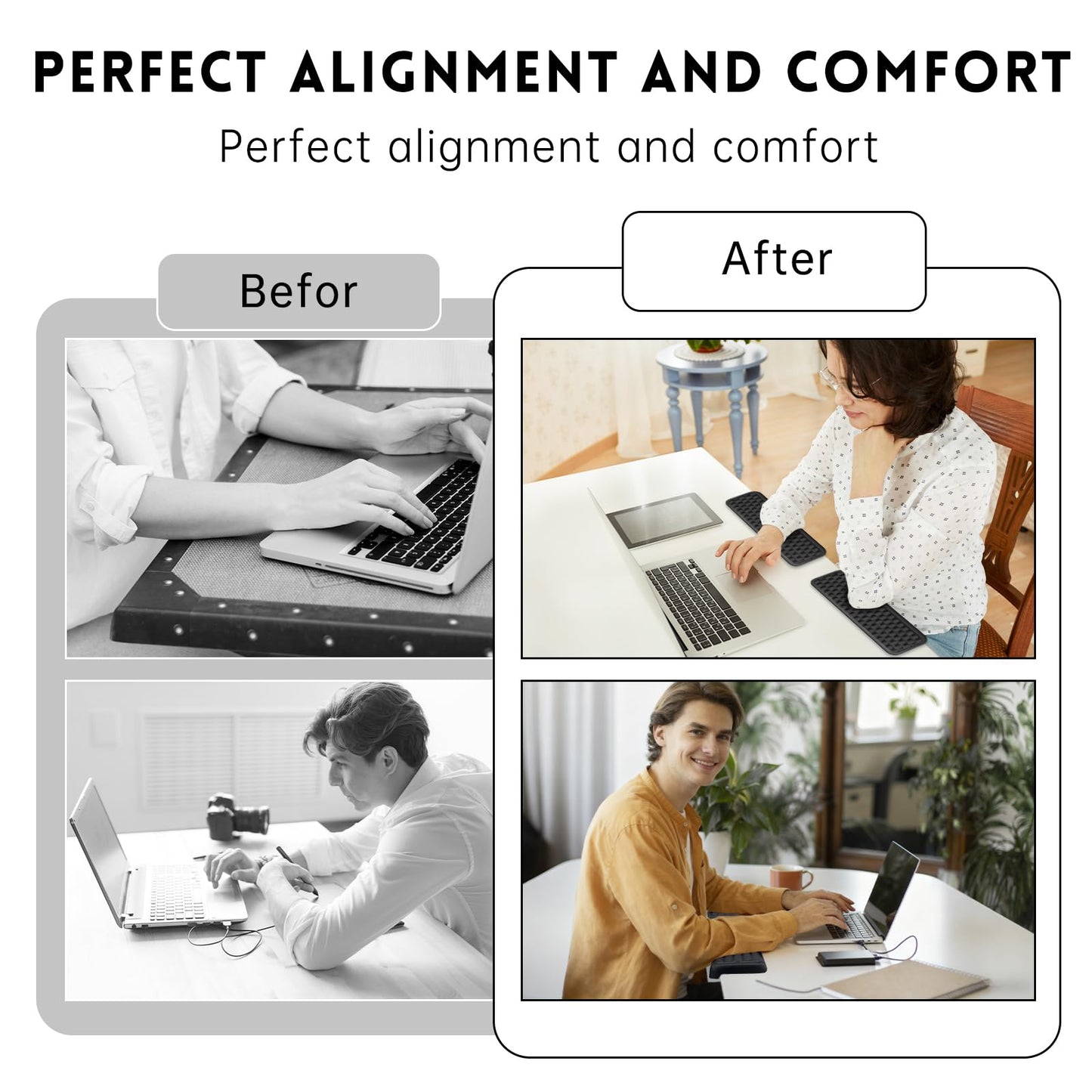 3 PCS L-Shaped Desk Elbow Pad for Desk, Comfort Arm Support Pads Rest for Desk with Non-Slip Base, Easy Relief Typing Pain, Ergonomic Desk Edge Cushion and Wrist Rest for Office Home Computer Keyboard