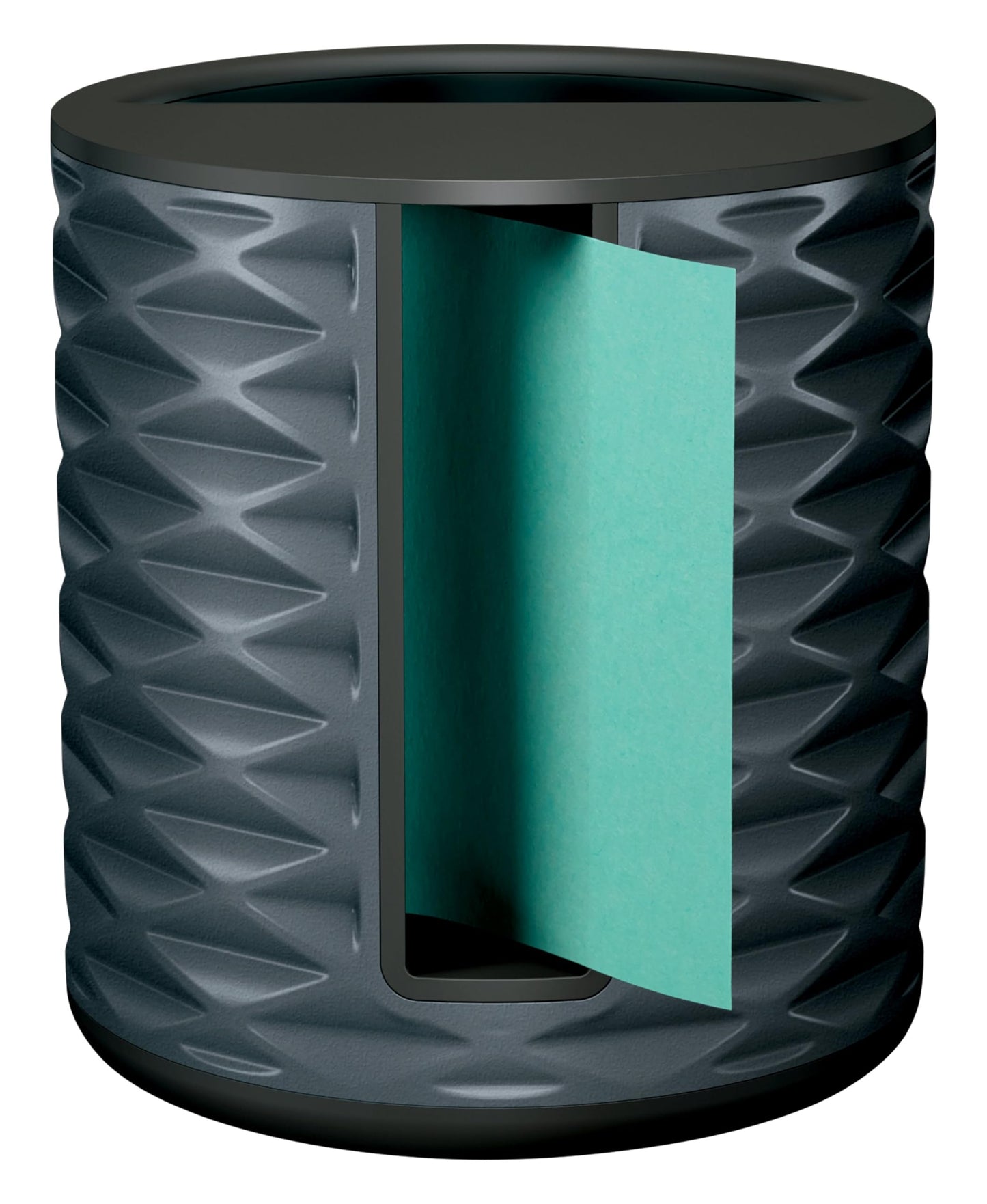 Post-it Note Dispenser, Vertical Design, Pop-Up Notes, Black with Grey Geometric Pattern, 1 Aqua Splash 3 in x 3 in Super Sticky Note Pad