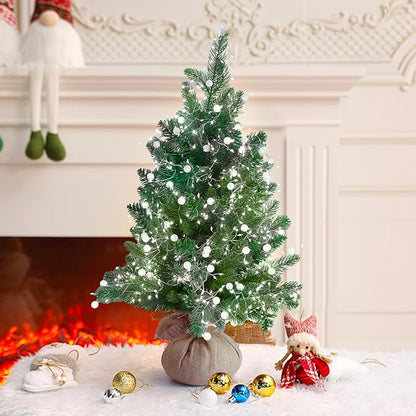 Copper Wire Firecracker Christmas Lights, 10FT 200LED Battery Operated Twinkle Cluster Fairy Lights for Christmas Tree with Remote for Bedroom Dorm Wreath DIY Wedding Christmas Decoration