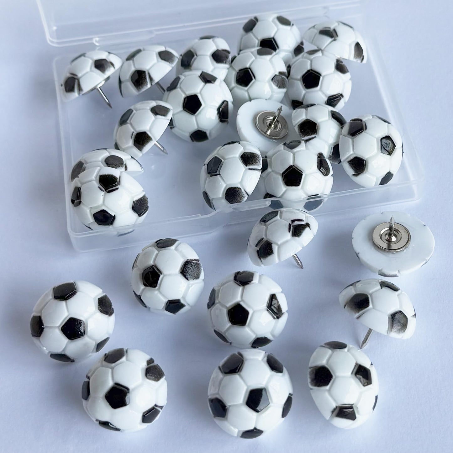 Push Pins for Wall,25Pcs Sports Decorative Push Pins, Thumb Tacks for Bulletin Board, Photos Wall & Maps, Desk Decor for School Offices (Soccer)