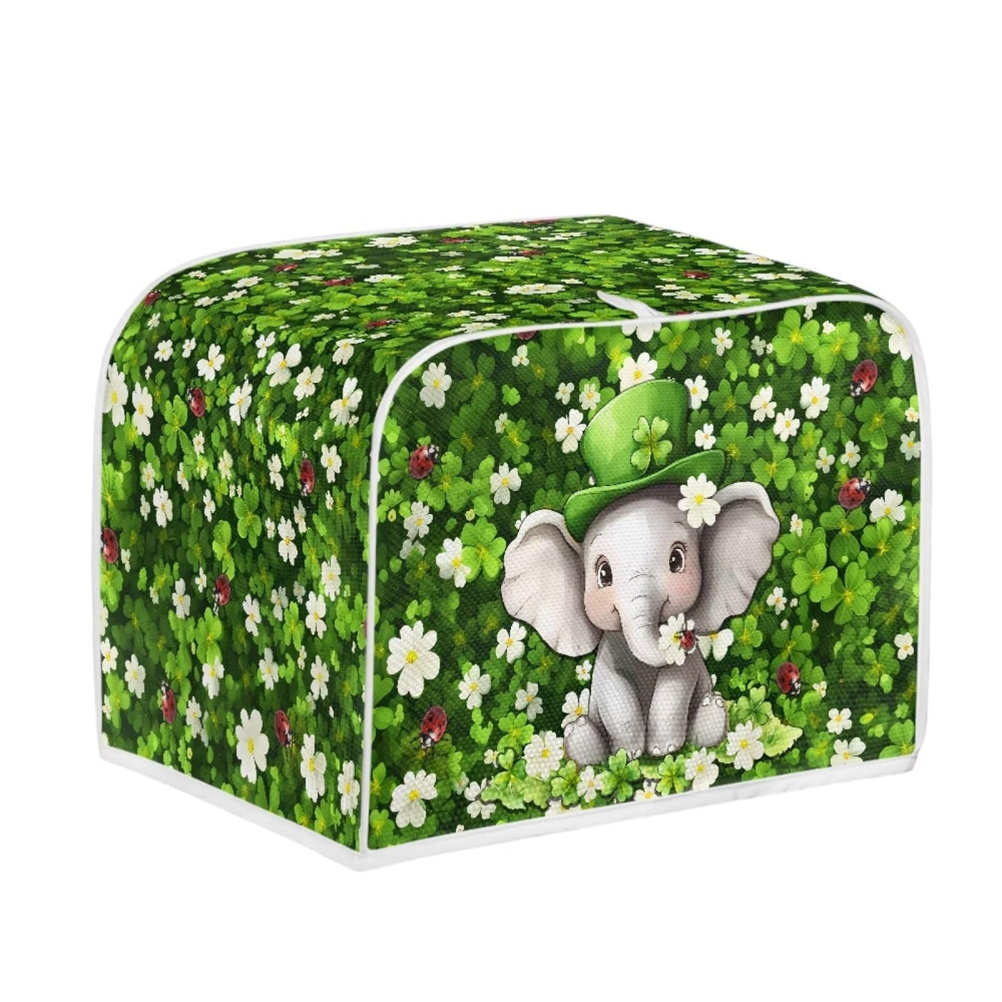ASQVTIFE Elephant Toaster Covers 4 Slice Wide Slot for Kitchen St.Patrick Day Decor for Kitchen Sunflower Toaster Oven Covers for Kitchen Counter Kitchen Bakeware Protector Thanksgiving Decoration