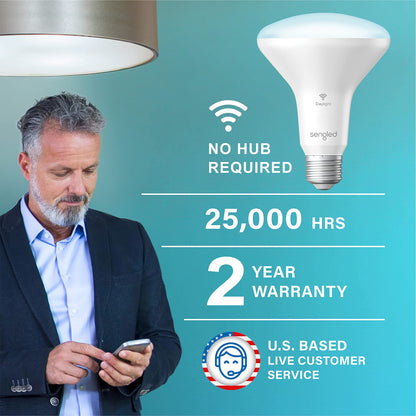 Sengled WiFi Light Bulb - Smart Bulbs That is Compatible with Google Assistant, A19 Daylight (5000K) - No Hub Required, 800LM 60W High CRI)60 Equivalent, 4 Count (Pack of 1)