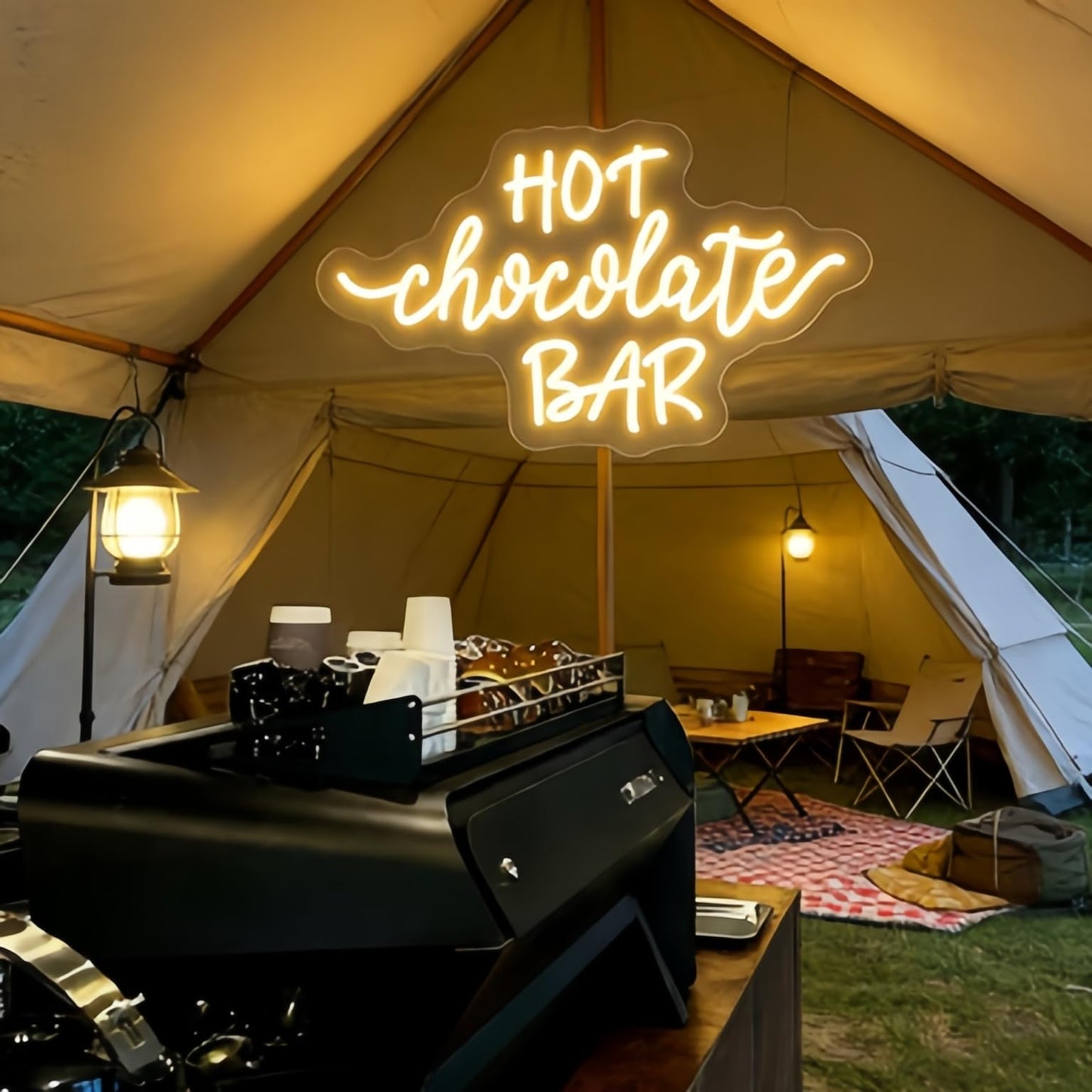 Hot Chocolate Bar Neon Sign, Winter Hot Drink Coffee Bar Christmas Kitchen Home Wall Decor