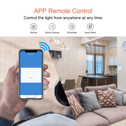 Milfra Smart Light Switch-Smart WiFi Switch 2.4Ghz Compatible with Alexa, Google Assistant,Remote Control/Voice Control and Schedule, Neutral Wire Required, Single-Pole, No Hub Required (4 Pack)
