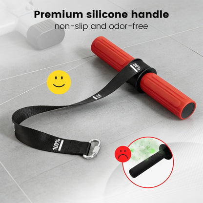 LIZAAL Forearm Strengthener & Wrist Roller，Forearm Exerciser with Thicker Silicone Handle, Forearm Trainer with Heavy-Duty Nylon Strap, Ideal for Muscle building,Grip Strength and Recovery Training - Red