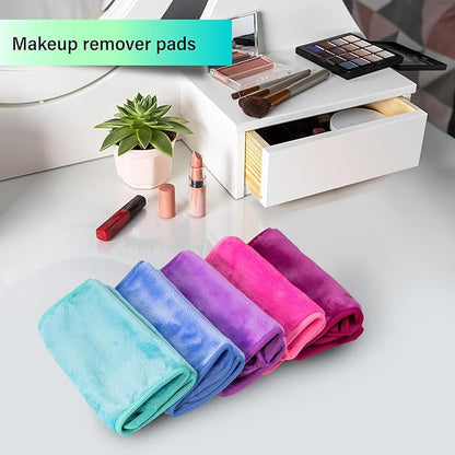 Nugilla Makeup Remover Cloth, 5 Packs Reusable Microfiber Makeup Remover Towels