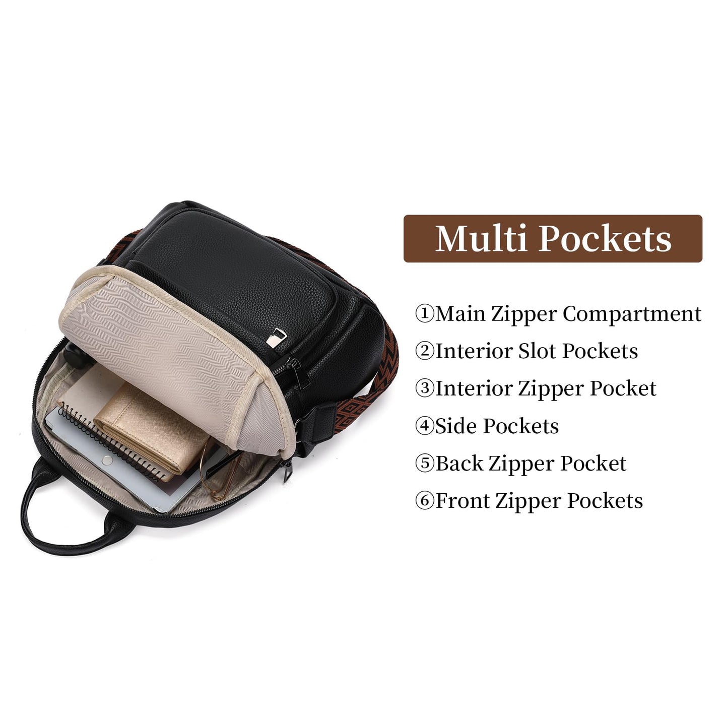GAEKEAO Mini Backpack for Women Fahsion Vegan Leather Backpack Lightweight Ladies Shoulder Bag Small Travel Purses Daily