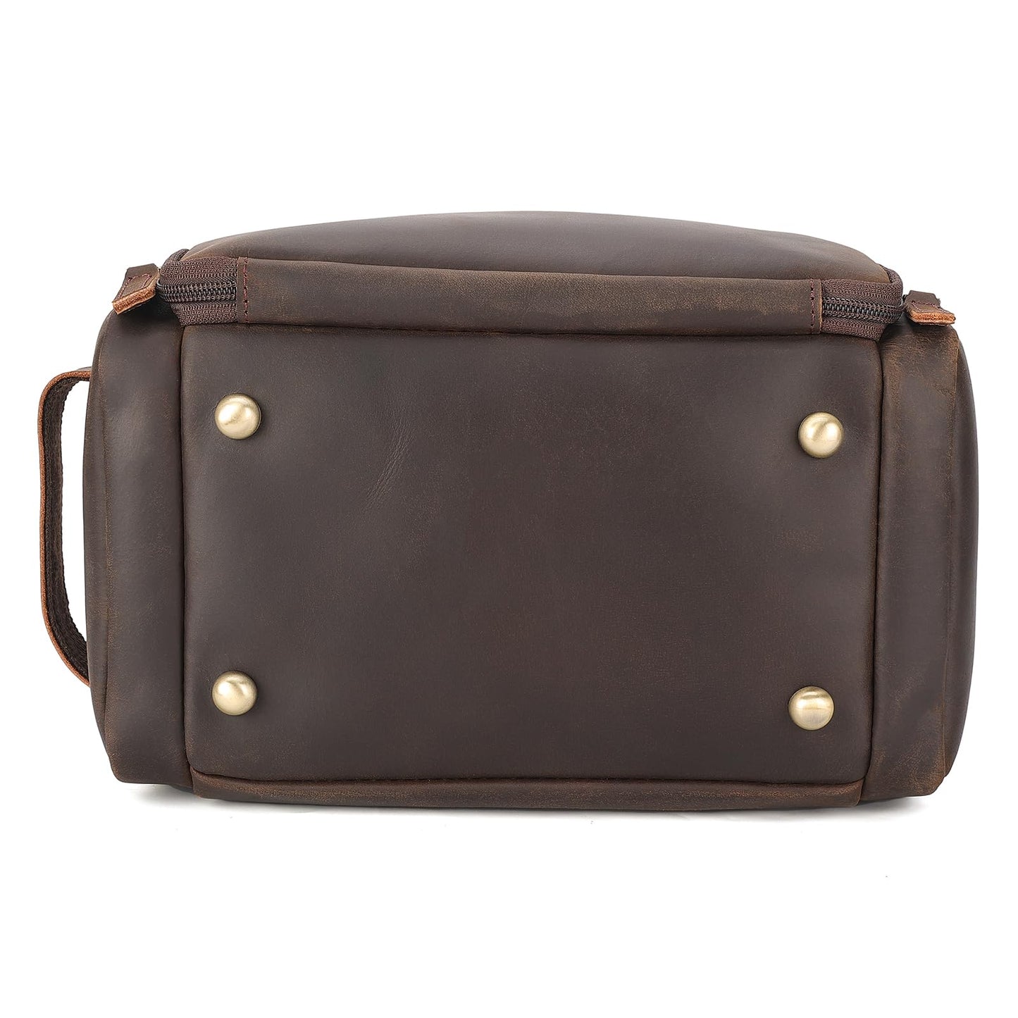 Polare Full Grain Leather Toiletry Case Bag Travel Dopp Kit Organizer Hanging Makeup Cosmetic Shaving Kit Wash Case for Men