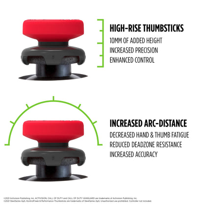 KontrolFreek Call of Duty: Vanguard Performance Thumbsticks for Xbox One and Xbox Series X | 2 High-Rise, Hybrid| Red/Black