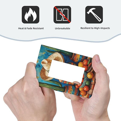Decorative Art Light Switch Covers Mexican Sombrero & Serape Vibes 1 Gang Rocker Outlet Decorative Switch plate Faceplate GFCI Light Switch Covers for Home Decor