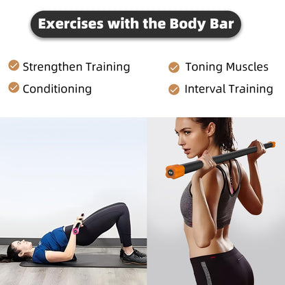 Fitvids Total Body Workout Weighted Bar Weighted Workout Bar Weighted Exercise Bar, Set of 3: 5, 8, 12LBS
